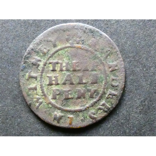 391 - TRADESMEN’S TOKENS, 17TH CENTURY.  Oxfordshire, Witney, Halfpenny, obverse; WILLIAM AND MARY, W.M.S.... 