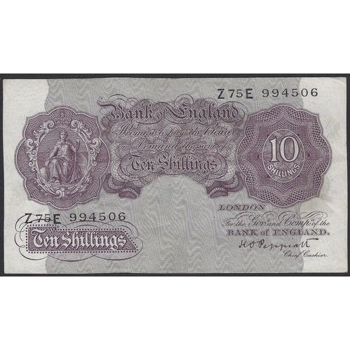 1 - GREAT BRITAIN.  Bank of England, 10 Shillings, ND(1940-1948), sign. K.O. PEPPIATT, WWII emergency is... 