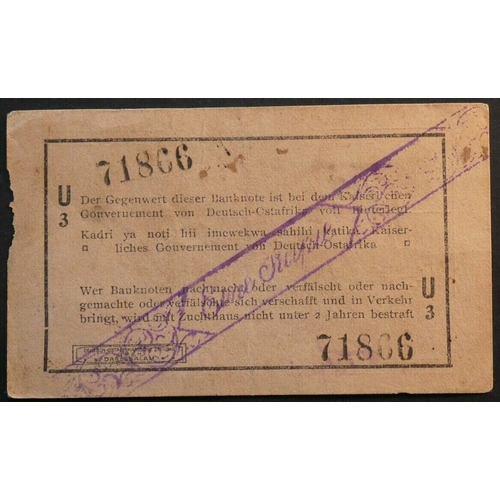 35 - GERMAN EAST AFRICA. 1 Rupie, 1 Februar 1916, P-20z, error; top line of text on back reads 