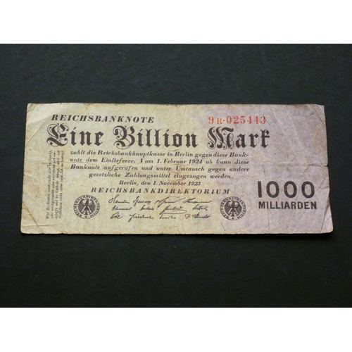 40 - GERMANY.  Weimar Republic, 1 Billion (= 1000 Milliarden) Mark, 1st November 1923, P-129, VG