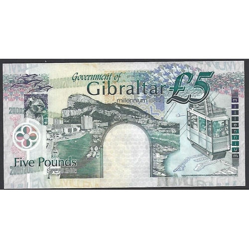 45 - GIBRALTAR. British administration, Government of Gibraltar, 5 Pounds, 2000, millennium commemorative... 