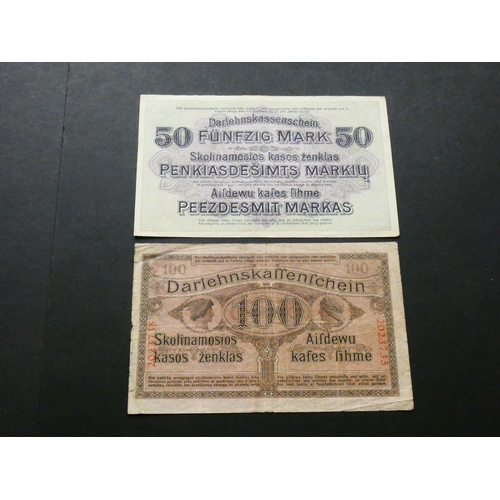 55 - LITHUANIA.  Regional issues, Occupation of Russian areas during WWI, currency for occupied Lithuania... 