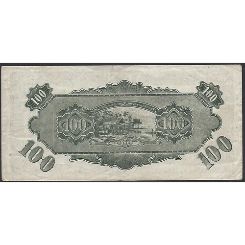 56 - MALAYA.  Japanese occupation, WWII.  100 Dollars, ND(1945), P-M9, VF, together with 5 Cents, ND(1942... 