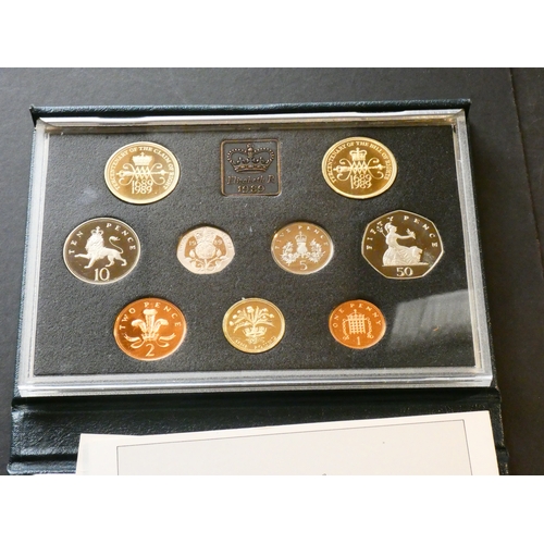 17 - UNITED KINGDOM.  Royal Mint Proof set, 1989, 1p to 2x £2, including scarce Scottish Claim of Right i... 