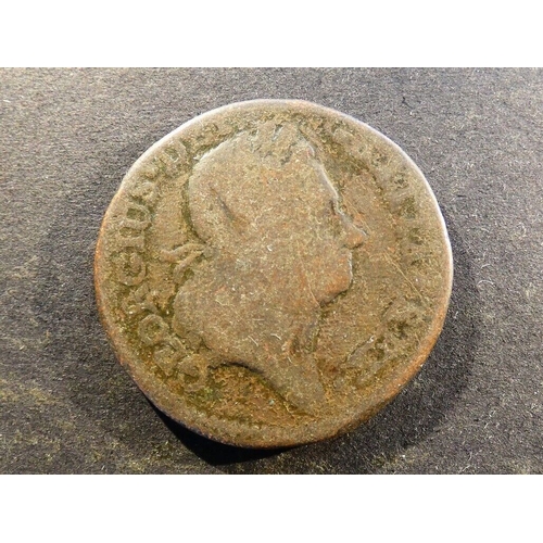 51 - IRELAND. George I (1714-1727), copper Halfpenny, 1723, William Wood's coinage, Rs are altered Bs, S-... 