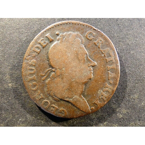 52 - IRELAND. George I (1714-1727), copper Halfpenny, 1723, William Wood's HIBERNIA coinage, S-6601, KM11... 