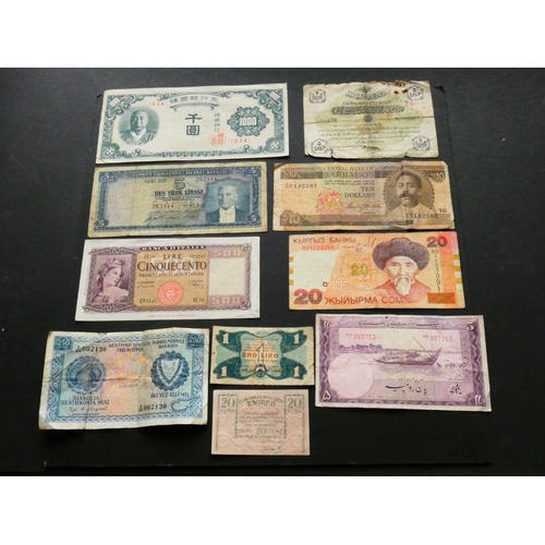 3 - COLLECTION.  Small collection of world banknotes, including Cyprus, 250 Mils, 1.12.1969, P-41a, VG, ... 