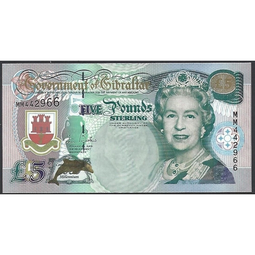 20 - GIBRALTAR. British administration, Government of Gibraltar, 5 Pounds, 2000, millennium commemorative... 