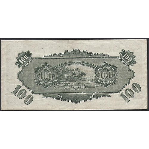 28 - MALAYA.  Japanese occupation, WWII.  100 Dollars, ND(1945), P-M9, VF, together with 5 Cents, ND(1942... 