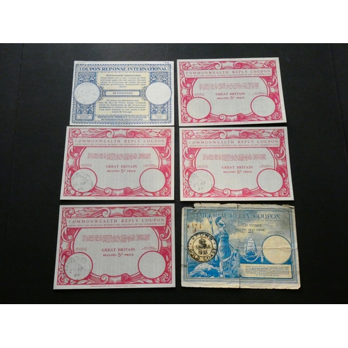 109 - POSTAL REPLY COUPONS.  Various, including IMPERIAL REPLY COUPON, 2½d, CDS; Kpong, Gold Coast, 9.7.19... 