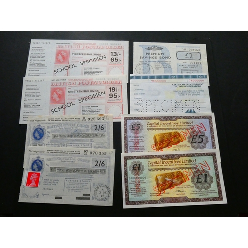 110 - VARIOUS.  Postal Orders [2/6 + 4d stamp, CDS; 3.12.(19)69. 2/6, CDS; 7.7.(19)66. 19/-=95p, overprint... 