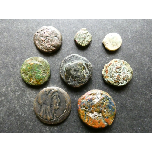 160 - EGYPT.  Ptolemaic Kingdom, late 4th to 1st Century BCE, small collection of bronze issues, 13mm to 2... 