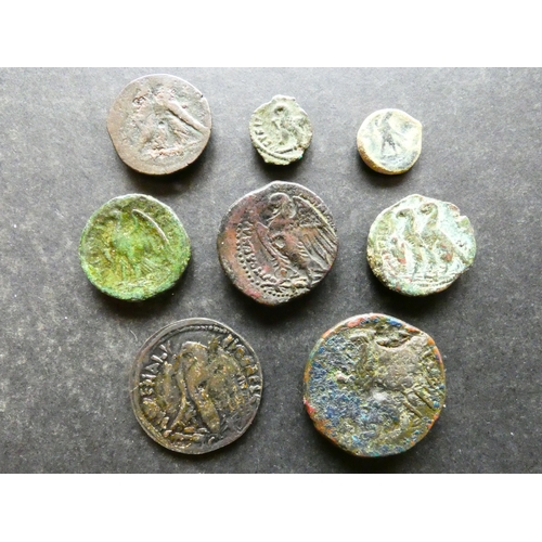 160 - EGYPT.  Ptolemaic Kingdom, late 4th to 1st Century BCE, small collection of bronze issues, 13mm to 2... 