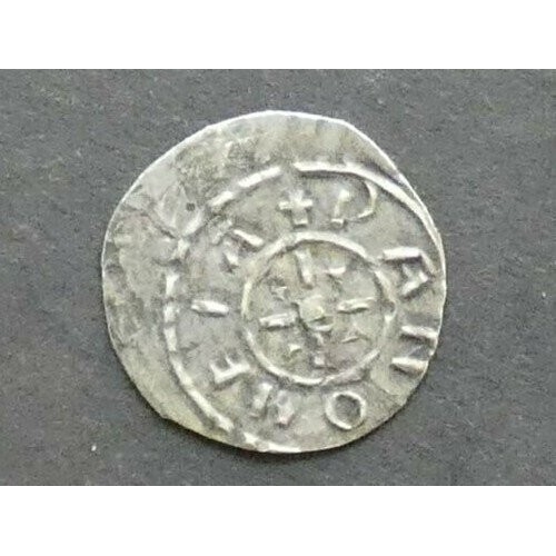 167 - HUNGARY.  Andreas I of Árpád (1046-1060), silver Denar, 15mm, 0.4g, obverse; + ANDREAS, cross of thr... 