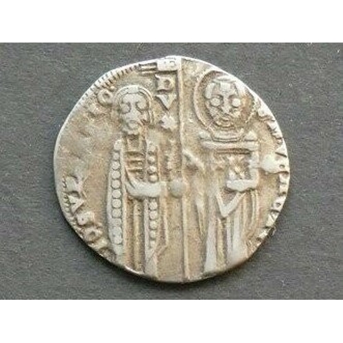 169 - ITALY. Venice, Doge Giovanni Seranzo (1312-1328), silver Grosso, 1.9g, 20mm, obverse; IC-XC divided ... 