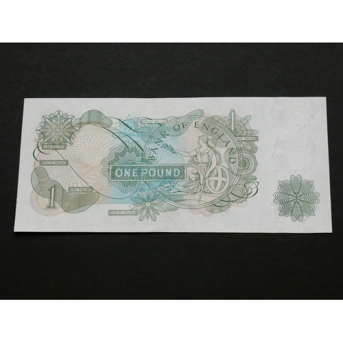 60 - GREAT BRITAIN, BANK OF ENGLAND.  1 Pound.  Sign. FFORDE, replacement issue, B308 (BE77b), serial num... 