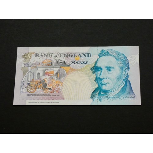 67 - GREAT BRITAIN, BANK OF ENGLAND.  5 Pounds.  Sign. KENTFIELD, B363 (BE120a), serial number AA01 05085... 
