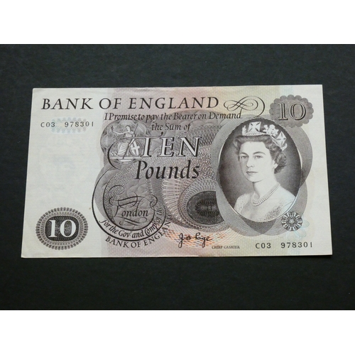 70 - GREAT BRITAIN, BANK OF ENGLAND.  10 Pounds.  Sign. PAGE, B326 (BE155c), serial number C03 978301, la... 