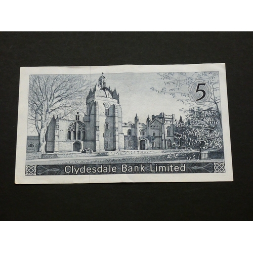 87 - SCOTLAND.  Clydesdale Bank.  5 Pounds, 2.9.1963, sign. R.D. Fairbairn, CL31a (SC319a, P-198a), first... 