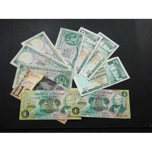 97 - SCOTLAND.  Various, including Bank of Scotland [1 Pound (28.10.1974 & 15.19.1979), £10 (17.9.2007)] ... 