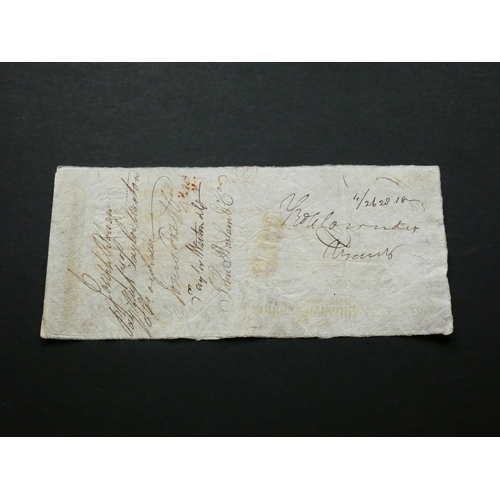 107 - BILL OF EXCHANGE.  BANK IN NEWCASTLE TO MESSRS BOLDEROS & LUSHINGTON, sight note of 50 days, 13th Oc... 
