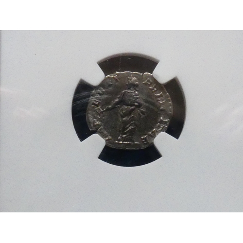 148 - ROMAN IMPERIAL.  Caracalla (198-217 CE), silver Denarius, issued 195-198 CE, as Caesar under Septimi... 
