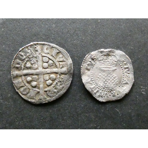 218 - ENGLAND.  Edward I (1272-1307), silver Penny, London mint, class 10cf, NF together with James I (160... 