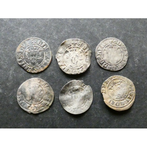221 - ENGLAND.  Edward I (1272-1307) to Edward III (1327-1377), 6x silver Pennies, all London mint, variou... 