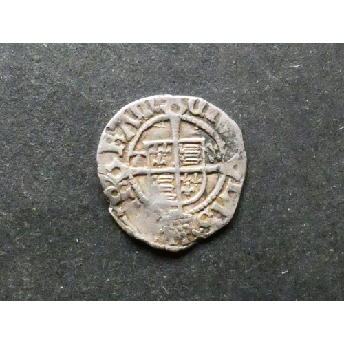 233 - ENGLAND.  Henry VIII (1509-1547), silver Penny, 2nd coinage, Sovereign type, Durham mint, Bishop Wol... 