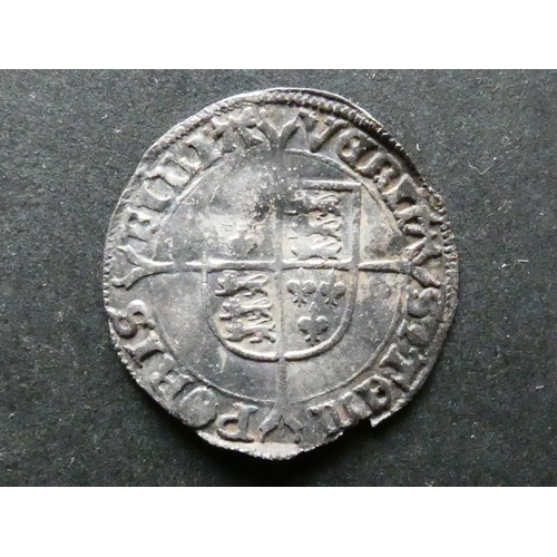 235 - ENGLAND.  Mary (1553-1554), silver Groat, VERITAS TEMPORIS FILIA, mintmark pomegranate, S-2492, GF, ... 