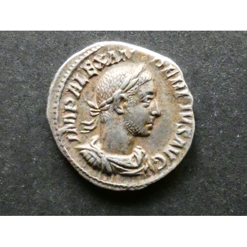 150 - ROMAN IMPERIAL.  Severus Alexander (222-235 CE), silver Denarius, 3.08g, obverse; IMP ALEXANDER PIVS... 