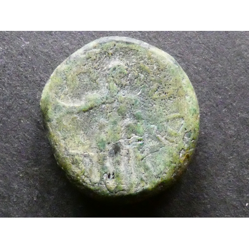 1 - GREEK.  Aitolia, AE18, 7.64g, of the Aitolian League, circa 279-168BCE, obverse; head of Athena righ... 