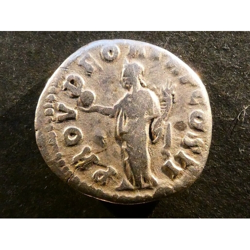 21 - ROMAN EMPIRE. Lucius Verus (161-169CE), silver Denarius, 2.68g, obverse; IMP L AVREL VERVS AVG, laur... 