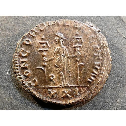 25 - ROMAN EMPIRE. Ulpia Severina, wife of Aurelian (270-275CE), billon Antoninianus, 3.87g, obverse; SEV... 