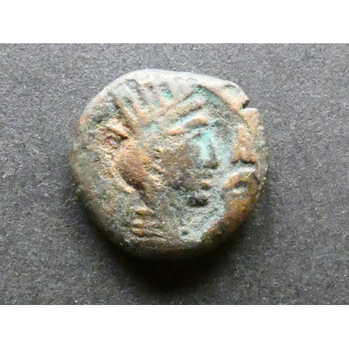 50 - PARTHIAN KINGDOM. Vologases II, circa 105-147CE, AE Dichalkon, 15mm, 3.56g, obverse; diademed bust o... 