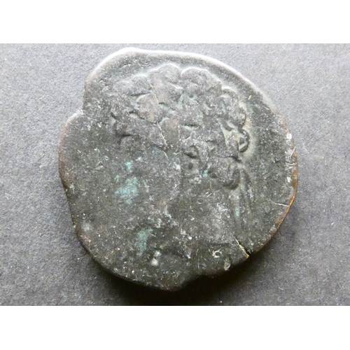 53 - NUMIDIA.   Micipsa, 148-118BCE, AE26, 15.91g, obverse; laureate head of Micipsa left, [with pointed ... 