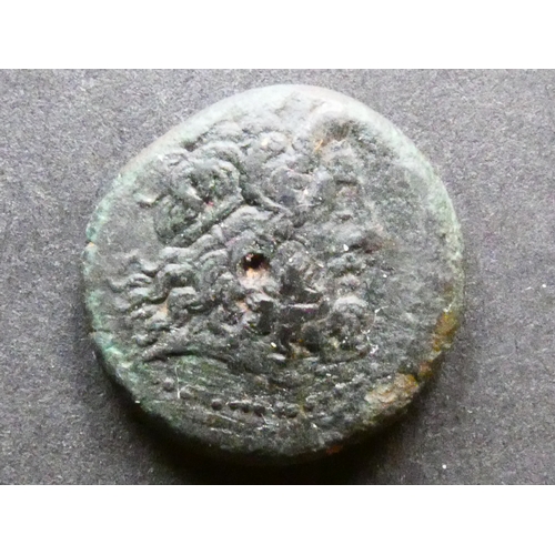 79 - EGYPT.   Kingdom, Ptolemy III, Euergetes 246-221BCE, AE18, 6.20g, obverse; diademed head of Zeus Amm... 