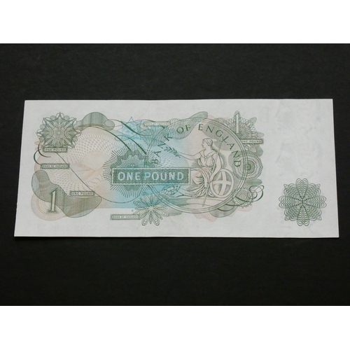 50 - GREAT BRITAIN, BANK OF ENGLAND.  1 Pound.  Sign. FFORDE, replacement issue, B308 (BE77b), serial num... 