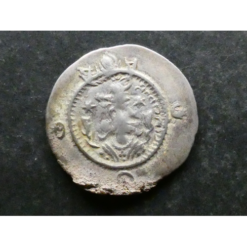 107 - SASSANIAN.  Kavad I (488-531 CE), silver Drachm, 28mm, 4.14g, obverse; diademed bust right, star bef... 