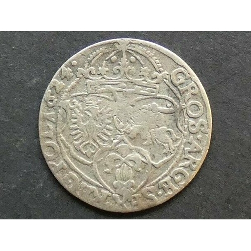 232 - POLAND. Kingdom, Sigismund III Vasa (1587-1632), silver Szostak (6 Groschen), 1624, Krakow mint, KM4... 