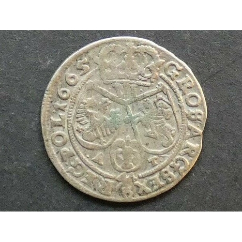 235 - POLAND. Kingdom, John II Casimir (1648-1668), silver Szostak (6 Groschen), 1665 AT, Krakow mint, KM9... 