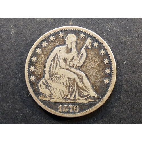 271 - UNITED STATES of AMERICA. Republic, silver 50 Cents, 1876, Philadelphia mint, KM-A99, VG