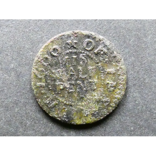 287 - TRADESMEN'S TOKEN, 17TH CENTURY.  Suffolk, Ipswich, Halfpenny, obverse; IOSEPH HAYMER, Grocers' arms... 