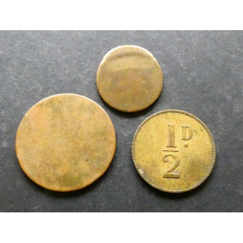 395 - INN & REFRESHMENT TOKENS.  Working Men's club, G.S.W.C., raised, within incuse segment, stamped 6D, ... 