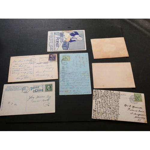 463 - POSTCARDS.  Small collection, varied, including advertising, humorous, military, etc, mostly coin or... 