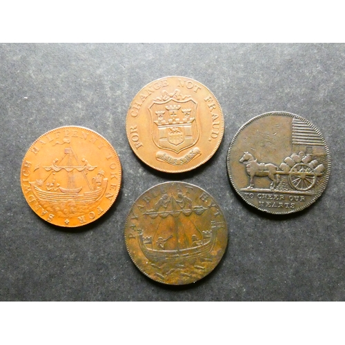 305 - TRADESMEN'S TOKENS, 18TH CENTURY.  Kent, 4x Halfpennies, including Hythe, 1794, D&H-31, together wit... 