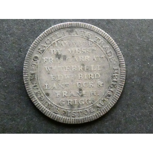 342 - TRADESMEN'S TOKEN, 19TH CENTURY.  Somerset, Bristol, Sixpence, 1811, obverse; arms, reverse; PAYABLE... 