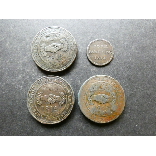 343 - TRADESMEN'S TOKENS, 19TH CENTURY.  Yorkshire, 3x Pennies, Bradford, Workhouse, W-412, NF to VF, toge... 