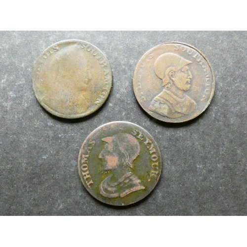 386 - 18TH CENTURY EVASIVES.  Halfpenny, ND, obverse; SIR BEVOIS SOUTHAMPTON, bust right, reverse; NORTH W... 