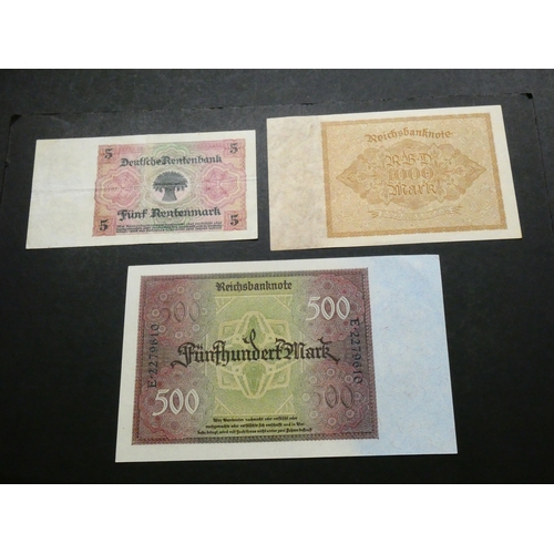 15 - GERMANY.  Weimar Republic, 500 Mark, 27.3.1922, P-73, together with 1000 Mark, 15.12.1922, P-82a, an... 